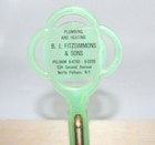 Vintage Thermometer B j  Fitzsimmons   Sons N  Pelham N y  Plumbing Key Shape   