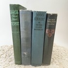 Lot Of 4 Vintage Book Stack Bundle Blue  Green Antique Academia Prop Shelf Decor