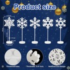 5 Pcs Wooden Christmas Snowflake Sign Winter White Glitter 
