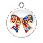 Freedom Anniversary 250th Celebration Glass Cabochon Charms     Handmade Pendants