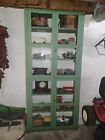 Vintage Store Display 1800s Original Green Curio Store Display Cabinet Showcase