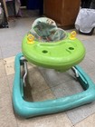 Green Blue Baby Walker With Animal Print Seat Walking Aid