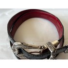 Brighton Belt Black brown Red Reversible Croc Leather B40207 Silver Buckle Ml