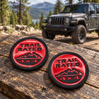 2 Pack Trail Rated 4x4 Emblem Badges For Jeep Wrangler Jk Jl Black Red 63mm