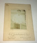 Rare Antique American Fashion Boy  Holding Early Bicycle Small Cabinet Photo  Us
