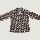 Vintage 70s Saint-clair Paris Sailboat Print Button Down Blouse