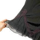Movie Star 60s 70s Vtg Black Slip Skirt Pleated Lace Trim Whimsigoth Fairy Sz L