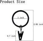 16 Pack Openable Curtain Rings With Clips  Black Shower Curtain Hooks Curtain