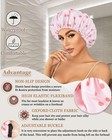 large Shower Caps For Women Reusable Waterproof Satin Lined Shower Cap With Adj