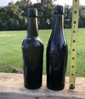 Antique Vintage Pre 1900 Lot Of 2 Dark  Old Bottles