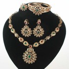 Fashion Women Gold Plated Rhinestone Crystal Wedding Party Necklace Jewelry Sets
