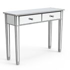 Dressing Table Luxury Mirrored  Console Table Silver Glass Makeup Vanity Desk