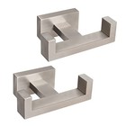  Bath Double Towel Hook- Sus304 Stainless Steel Square Robe Brushed Nickel