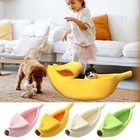 Banana Pet Bed Fluffy Shape Dog Cat Winter Puppy Kitten Warming Sleeping Nest