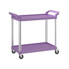 Purple Utility   Bussing Cart With Two Shelves - 42  X 20 