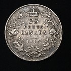 1916 Canada 25 Cents Silver Coin     George V Lot rr265