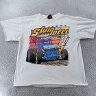 Vintage Sammy Swindell T-shirt Mens L xl White Sprint Car Racing Channellock 90s