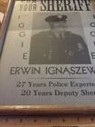 Vintage Framed Poster Erwin Ignaszewski For Sheriff Brattleboro Vermont Windham