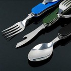 4 In 1 Outdoor Tableware  fork spoon knife bottle Opener  Camping Utensils 