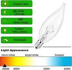 12pc Candelabra Light Bulbs  60 Watt Clear Base flame Shaped White 