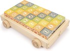 Uncle Goose Classic Abc Wooden Blocks With Wagon With Stacking Blocks Montessori