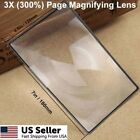 New Us Full Page Book Reading Aid Lens 3x Magnifying Glass Large Magnifier Sheet