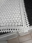 New Handmade Victorian Shells Crochet Afghan White Blanket 54 x66  Throw 