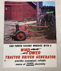 Vintage 1960 s Winpower Tractor Driven Generator Manual   Brochure  Newton Iowa