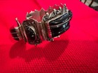 Sterling Silver Black Onyx Hinged Link Bracelet  Mexico Pre 1960