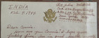 Wwii Letter  Handwritten W  Envelope  From India To Philadelphia  1944