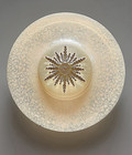 Mcm Pink Glass Large Ceiling Light Shade 16  Atomic Starburst Center Hole Vtg