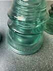 3 Vintage Green Glass  Insulators