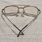 Vtg Silver Dollar Mens Eyeglasses Monty Gold Aviator Stainless -frames Only