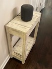 Antique White Reclaimed Wood Rustic Farmhouse-style Sofa End Table   Cabin Style