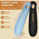 Zomake Plastic Shoe Horn For Kids Men Women travel Short  2 Pcs Black blue