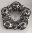 R  Wallace   Son Sterling Silver Art Nouveau Morning Glory Repousse Bonbon Dish