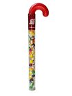Empty Clear Plastic Holiday Candy Cane Tub W  Red Topper-1 08x11 5in W  Sticker
