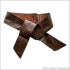 Nwt Vintage The Limited 3    Wide Brown Leather Obi-style Sash Tie Belt  52    Long