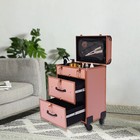 1 alu Travel Rolling Makeup Train Case Cosmetic Trolley Makeup Storage Organizer