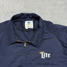 Vintage Miller Lite Beer Employee Jacket Coat Blue Mens Size Xl Rare Work Bomber