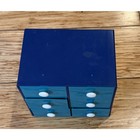 Mod Small Desk Organizer W 6 Drawers Mcm Vintage 1970s Retro Blue Aqua