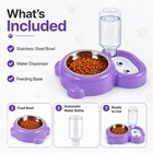 2-in-1 Automatic Pet Feeder Water Dispenser Dog Cat Food Bowl Stainless Steel