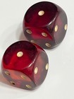 Art Deco Czech Dark Cherry Amber Faturan Bakelite Round Corner Dice 071425dbbzd