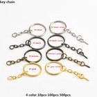 Lot Split Key Ring With Chain Screw Keychain Parts Open Jump 4 Color 10-5000pcs