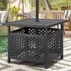 Aecojoy Outdoor Patio Side Table With Umbrella Hole For Garden Yard Square