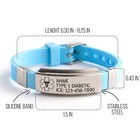 Custom Medical Alert Id Bracelet Silicon Emergency Autism Allergy Diabetes Heart
