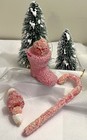 Vtg Plastic Sugar Coated Frosted Candy Cane-boot-gumdrop Xmas Ornaments Lot 3