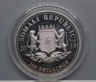 2019 Somalia  somali Republic  Elephant 1 Oz Silver 100 Shilling Coin -