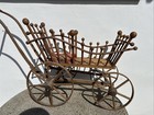 Antique Victorian Vintage Large Wooden Baby Doll Carriage Stroller Buggy
