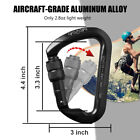 30kn Aluminum Rock Climbing Screwgate Locking Carabiner Large D Shape Clip Hook